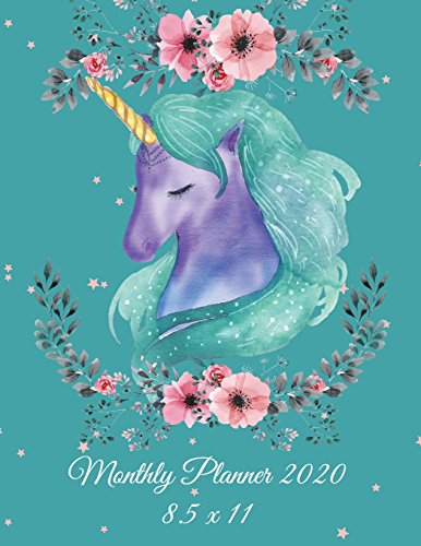 Monthly Planner 2020 8.5 x 11: Beautiful Unicorn. Monthly Calendar Book 2020. Weekly/Monthly/Yearly Calendar Journal. Large 8.5" x 11" 365