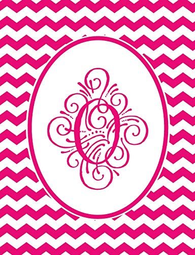Journal: O Monogram Pink and White Chevron Notebook