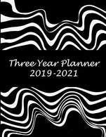 Three Year Planner 2019-2021: Beautiful Black Book. 8.5" x 11" Three Year Planner Academic 2019-2021 Calendar NoteBook (36 Months Calendar