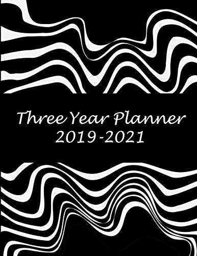 Three Year Planner 2019-2021: Beautiful Black Book. 8.5" x 11" Three Year Planner Academic 2019-2021 Calendar NoteBook (36 Months Calendar