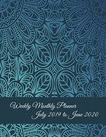 Weekly Monthly Planner July 2019 to June 2020: Blue Art Mandala. Calendar Book July 2019-June 2020 Weekly/Monthly/Yearly Calendar Journal. Large 8.5