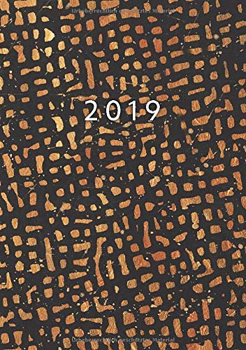 2019: 1 Woche auf 2 Seiten | Jan - Dez Wochenplaner | Gr&ouml;&szlig;e A5 | 52 Wochen Buchkalender | Gold & Black Edel (German Edition)